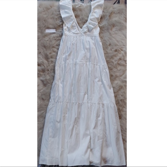 Reformation NWT Fairfield White Ruffle Maxi Dress size 0 - Picture 9 of 13